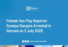 Female Vox-Pop Reporter Suweys Gacayte Arrested in Garowe on 2 July 2026
