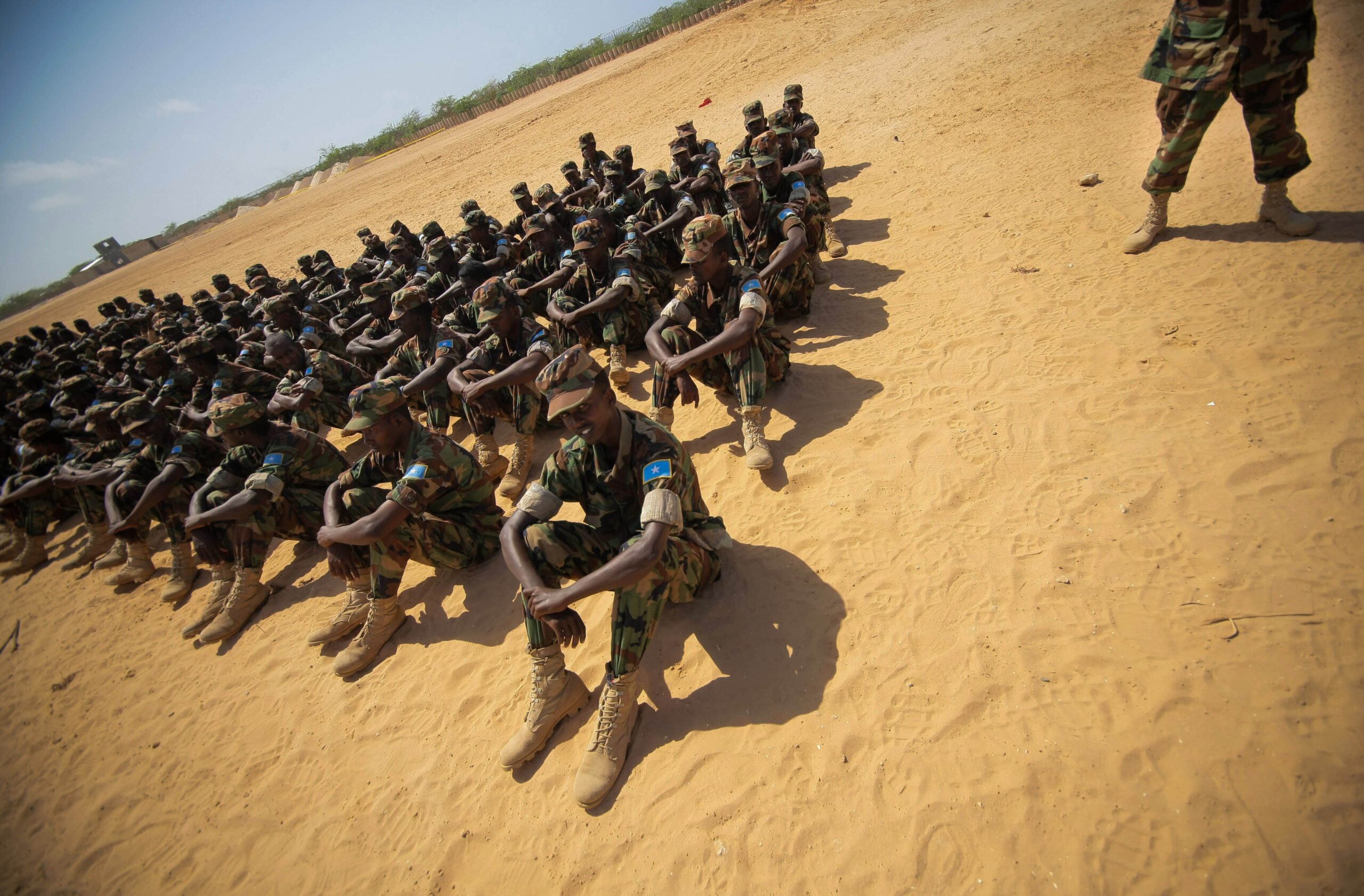 Somali National Army personnel at a passing-out parade in Mogadishu in 2012.